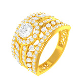 22k Yellow Cubic Zirconia Cocktail Rings in size 7 and total gold weight of 6.16g